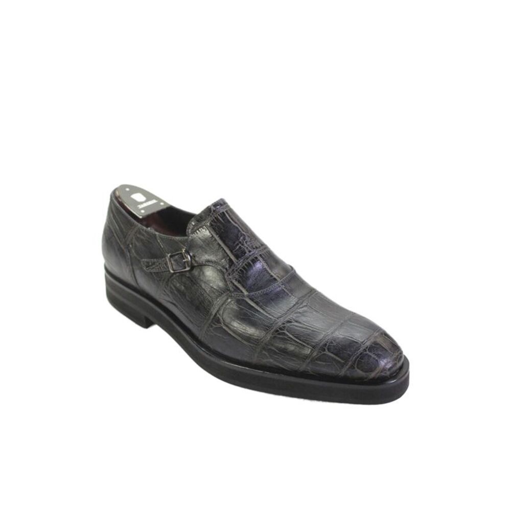 Tardini Mens Full Genuine American Alligator Dress Shoes Faded Black Size 10.5